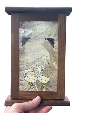 Vintage Hand-Painted Geese Wall Sconce/ Candle Holder